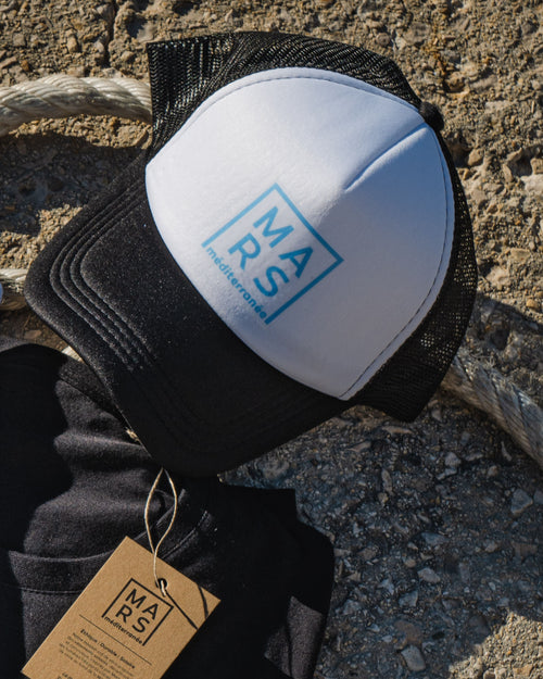 Casquette trucker, style baseball, en noir avec logo MARS